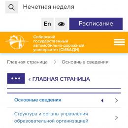 Новый дизайн сайта СибАДИ